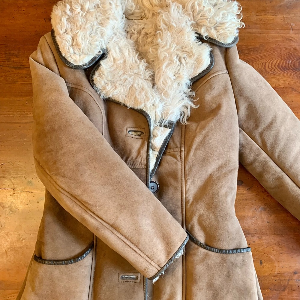 60’s Scottish Penny Lane coat with curly lamb throughout
